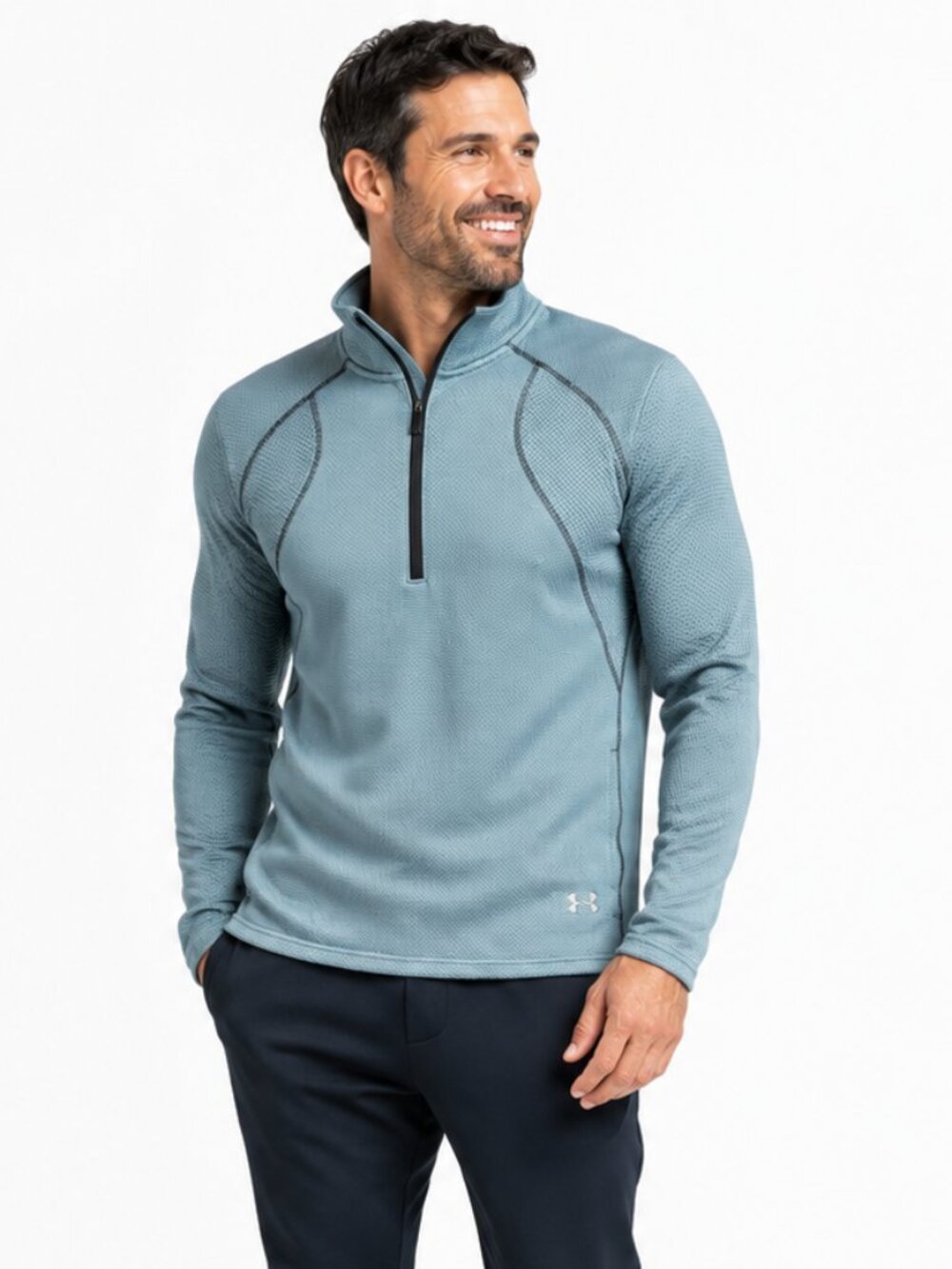 Under Armour All Season Gear Blue 1/4 Zip Pullover Sweatshirt athletic wear L